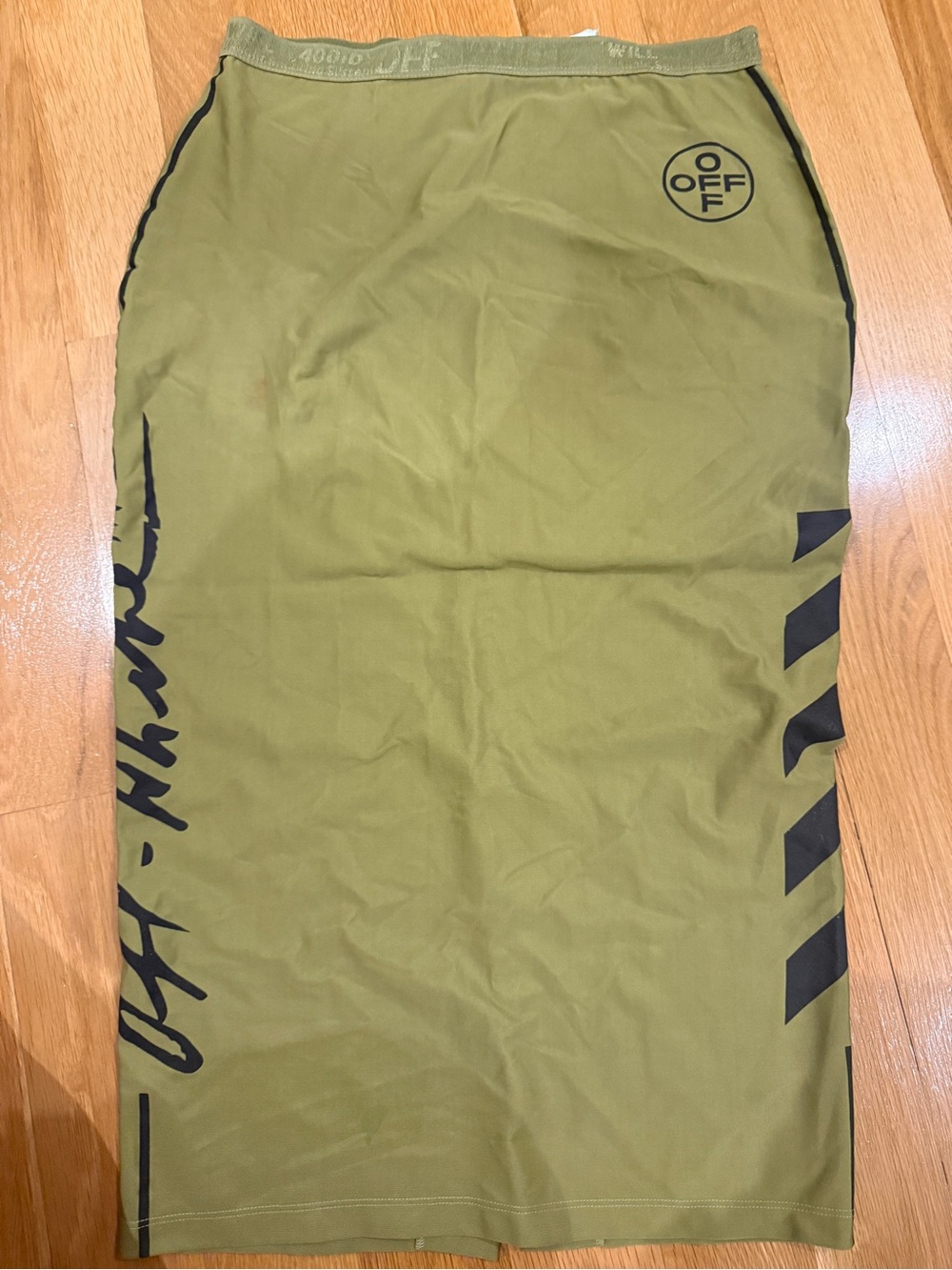 OFF-White Army Green Mid BodyCon Skirt